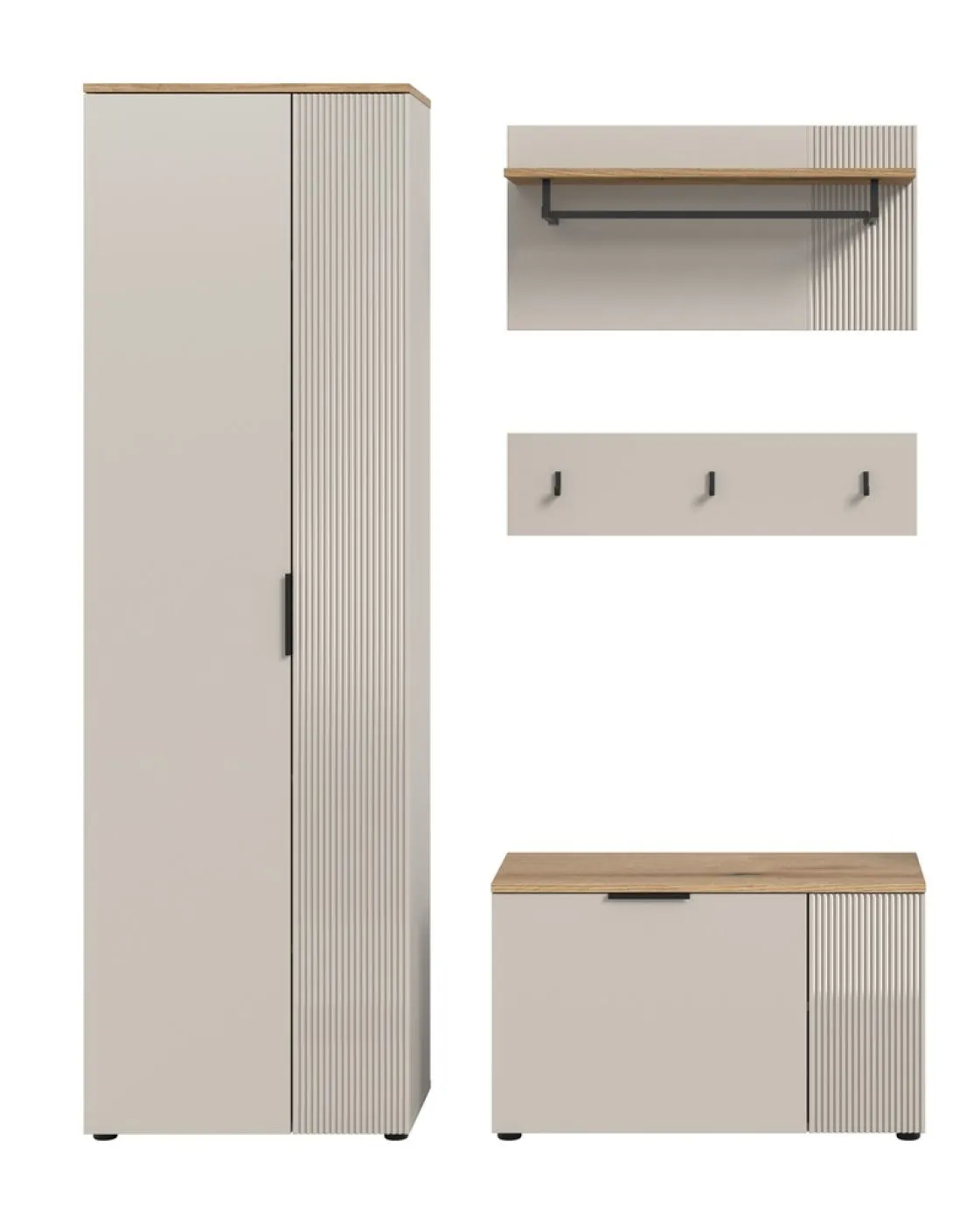 Garderoben-Set Slide | Kaschmir / Evoke Oak | 3-teilig