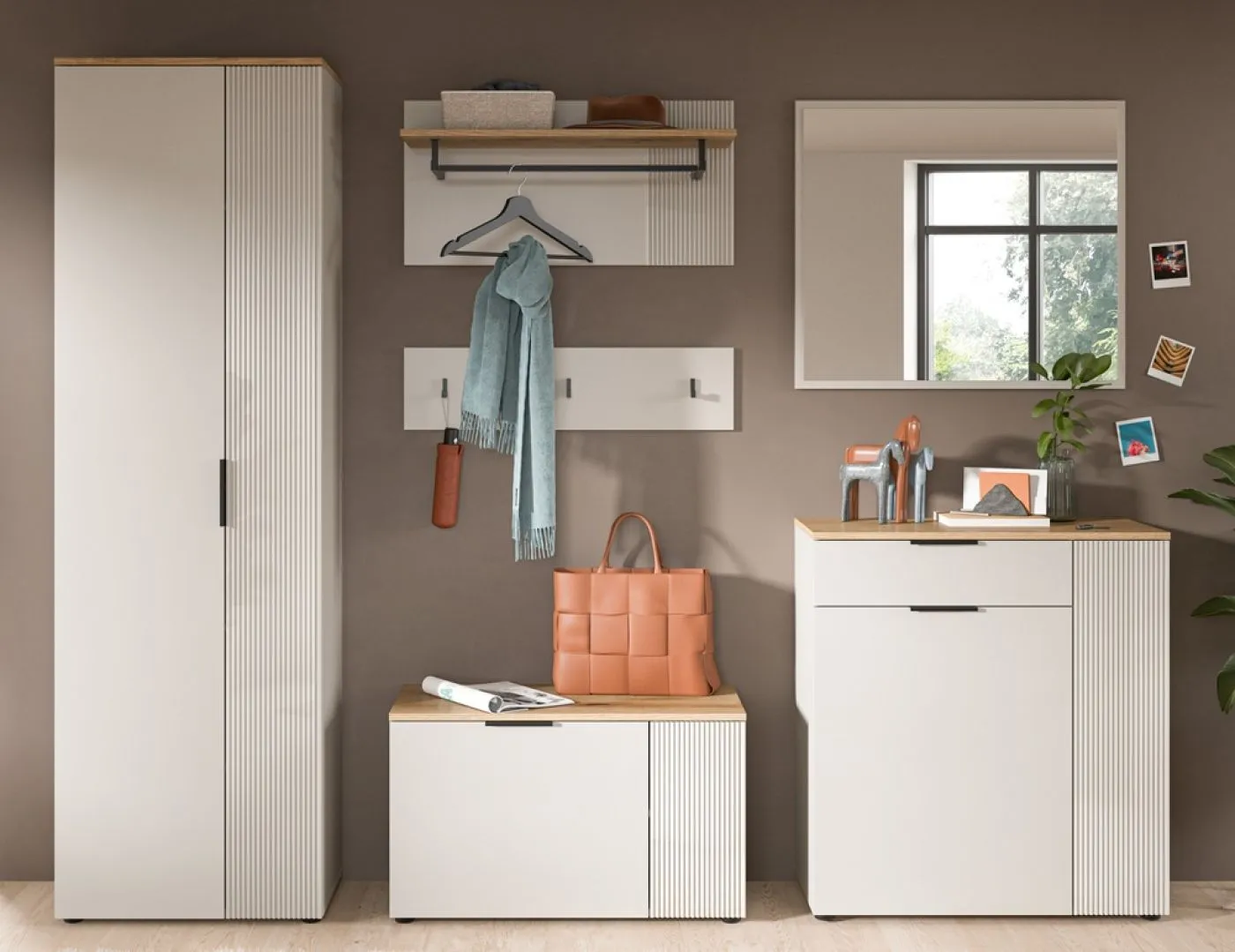 Garderoben-Set Slide | Kaschmir / Evoke Oak | 5-teilig