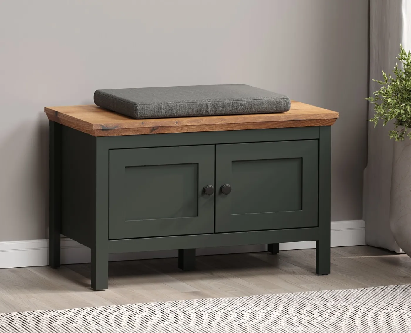 Garderoben-Set Stanton | Tannengrün / Eiche | 5-teilig