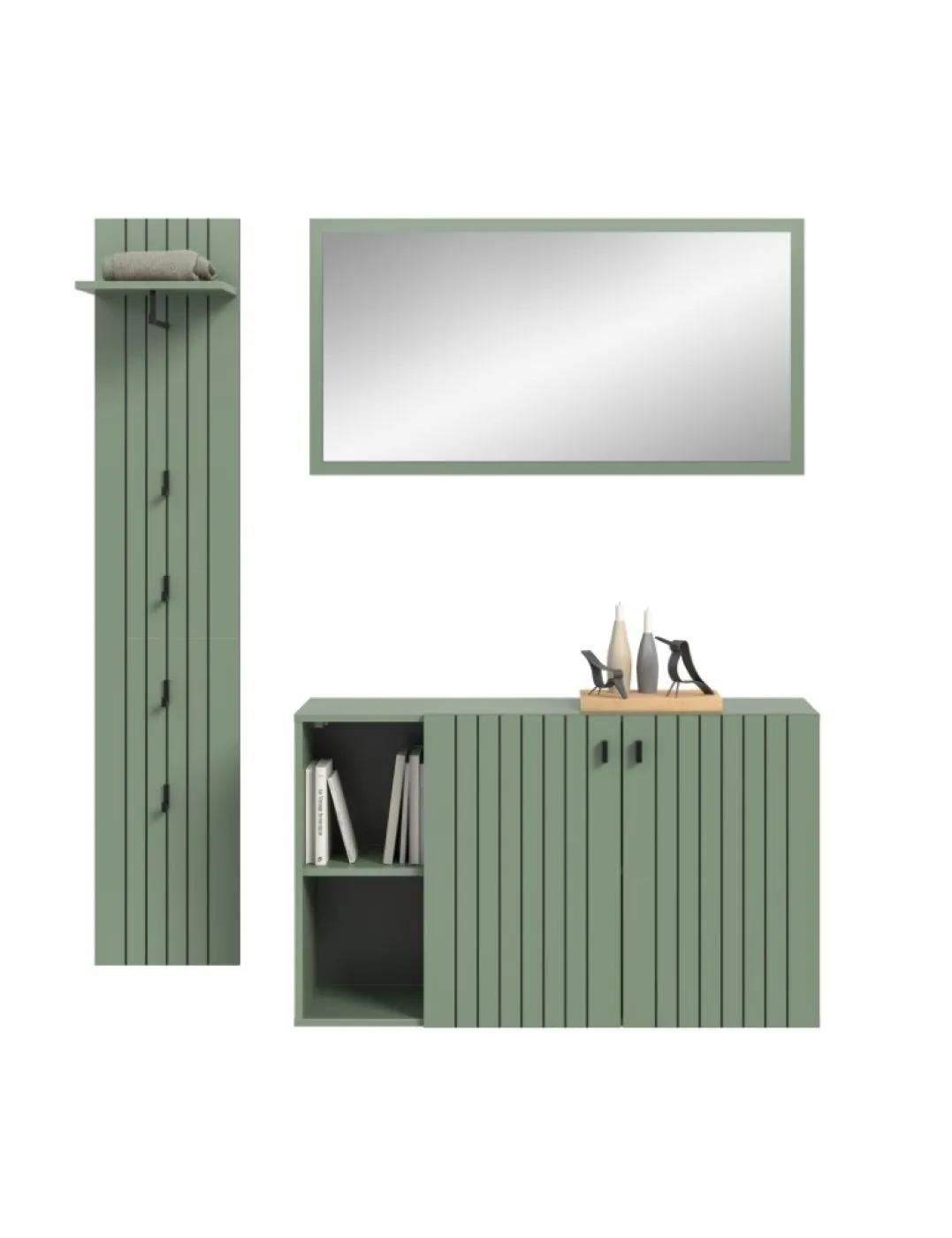 Garderoben-Set Station 2 | Smoke Green | 3-teilig