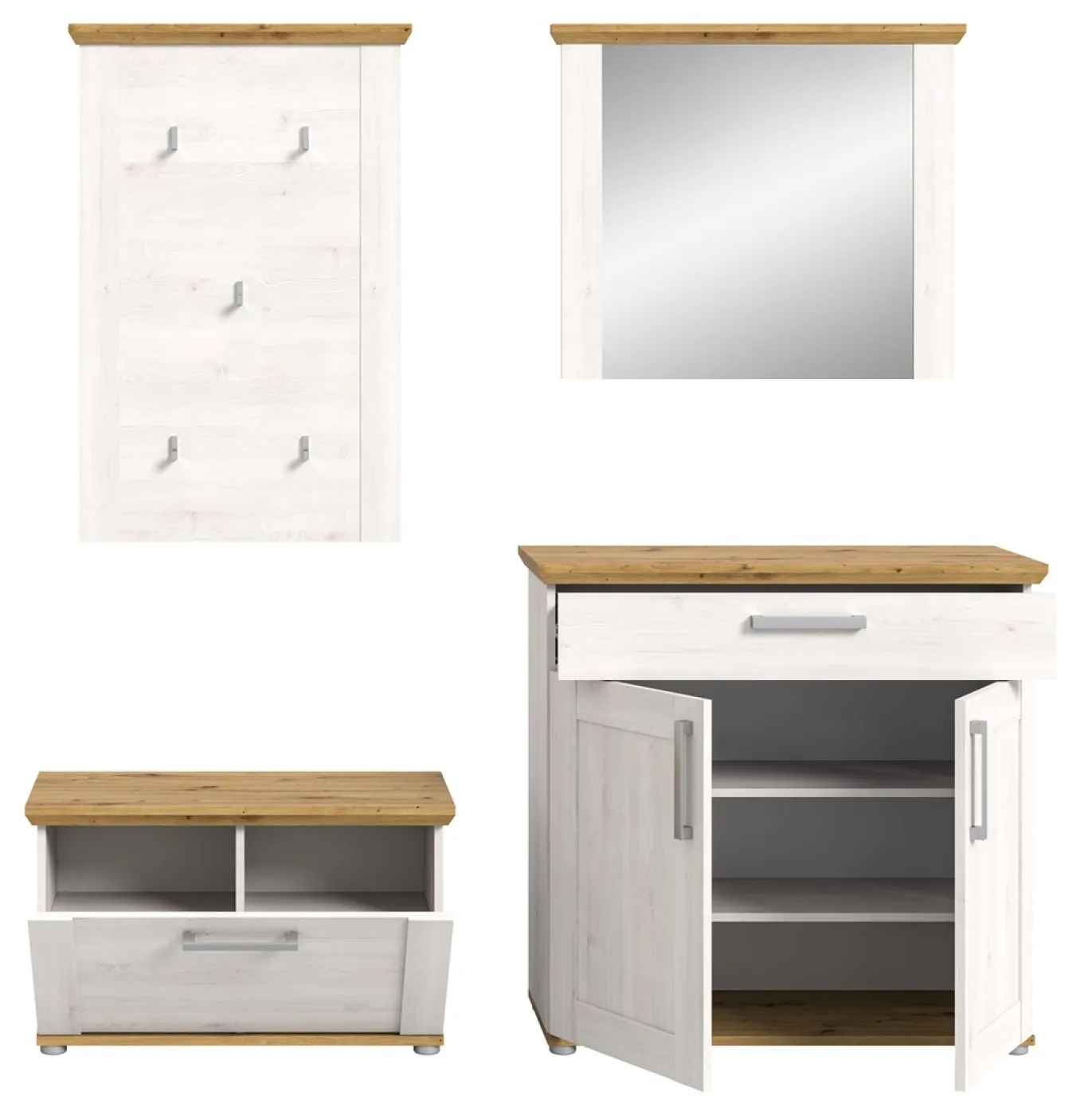 Garderoben-Set Verona | Lärche Sibiu / Eiche | 4-teilig
