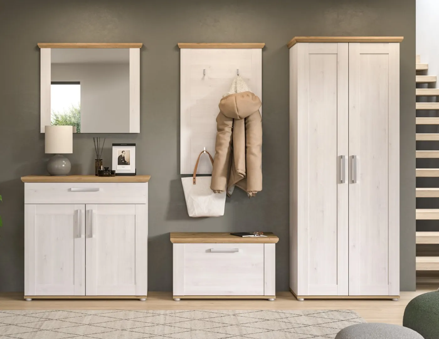 Garderoben-Set Verona | Lärche Sibiu / Eiche | 5-teilig
