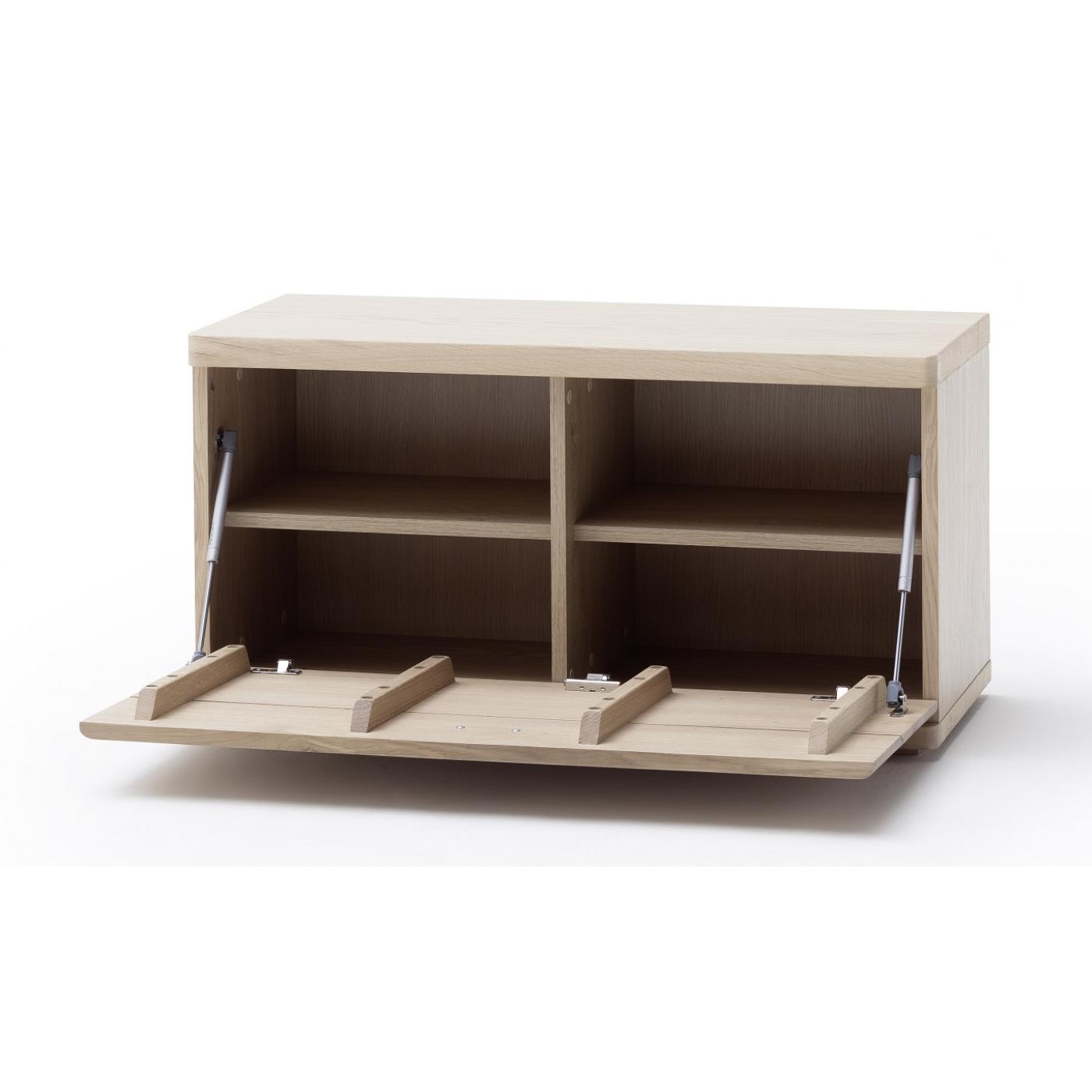 Garderobenbank Barcelona | Balkeneiche Bianco / Eiche Bianco