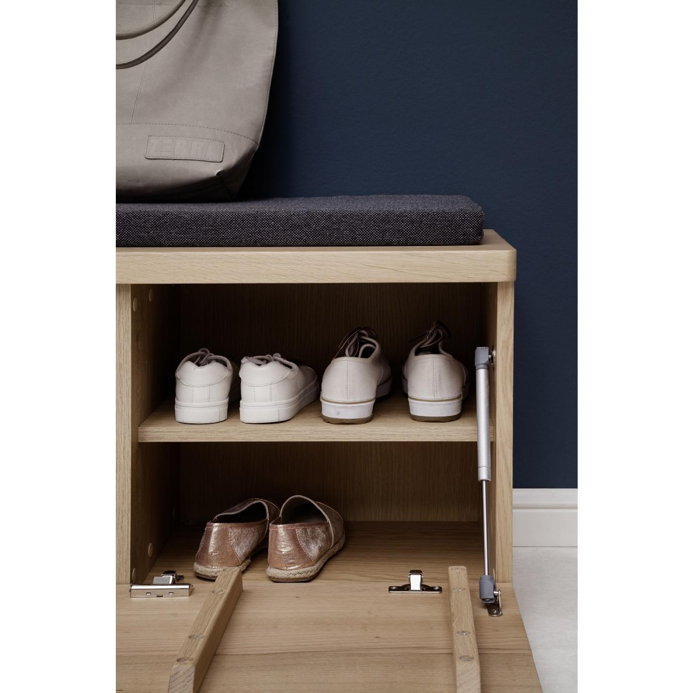 Garderobenbank Barcelona | Balkeneiche Bianco / Eiche Bianco