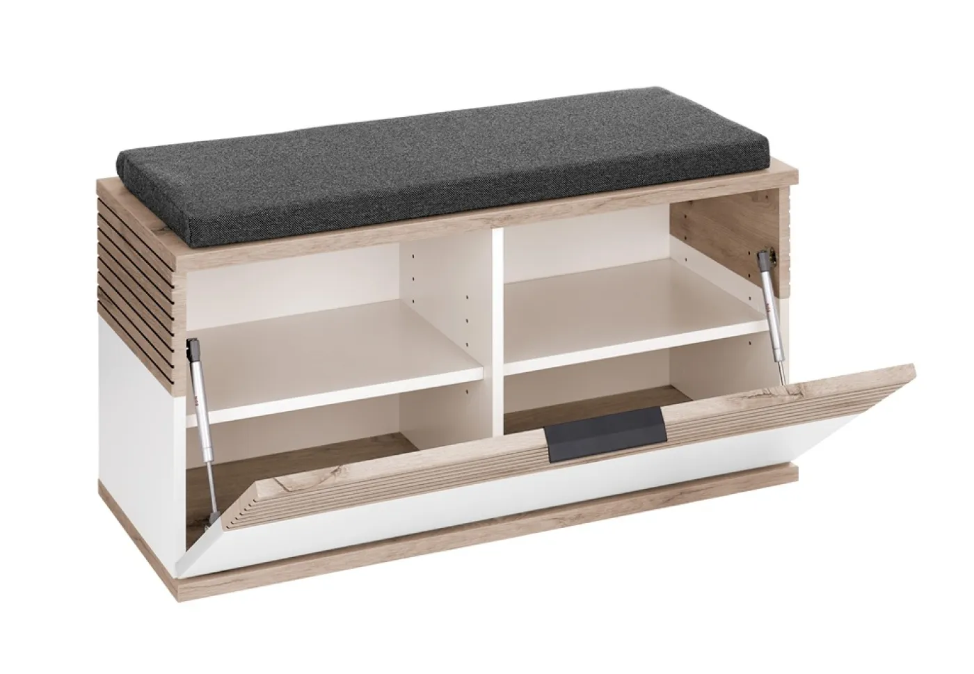 Garderobenbank Montello | Soft white / Viking Oak mit Sitzkissen