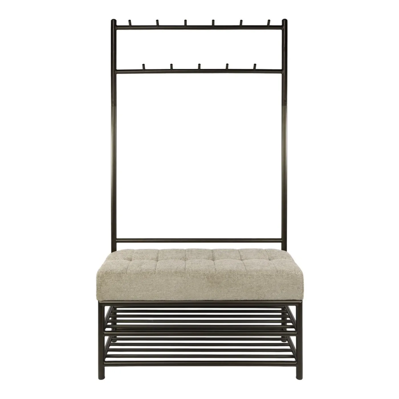 Garderobenbank Shio | 11 Haken | mit Sitzfunktion | Eiche | Drift brown