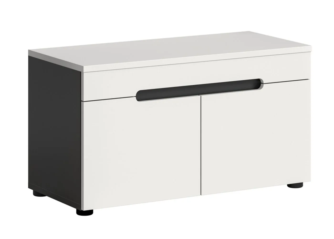 Garderobenbank Sitzbank Canu | Basalt grau / Weiß ohne