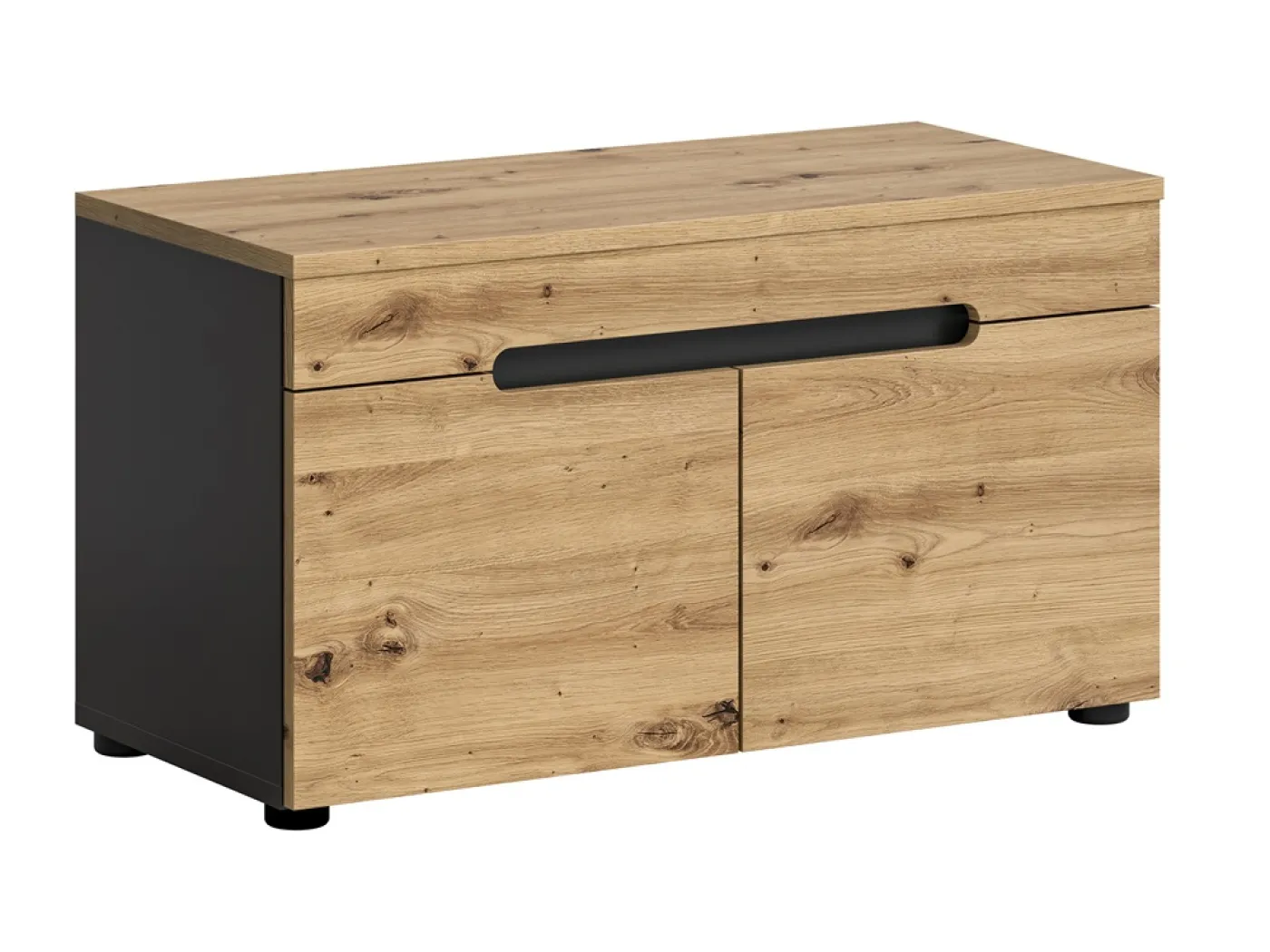 Garderobenbank Sitzbank Canu | grau /Artisan Eiche