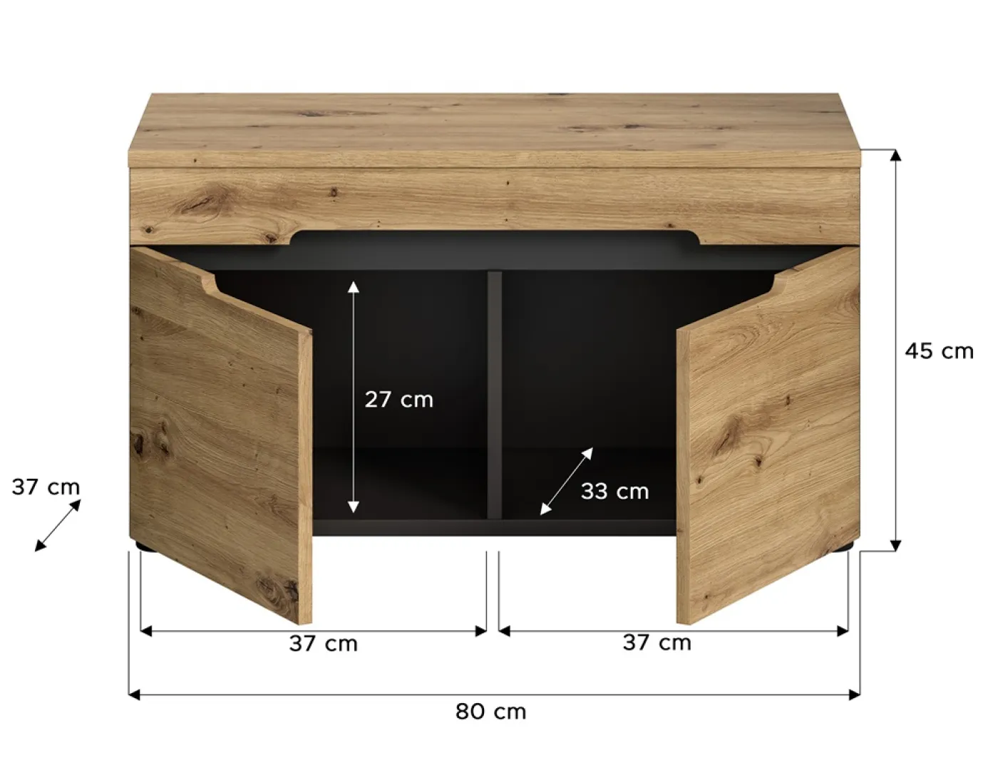Garderobenbank Sitzbank Canu | grau /Artisan Eiche