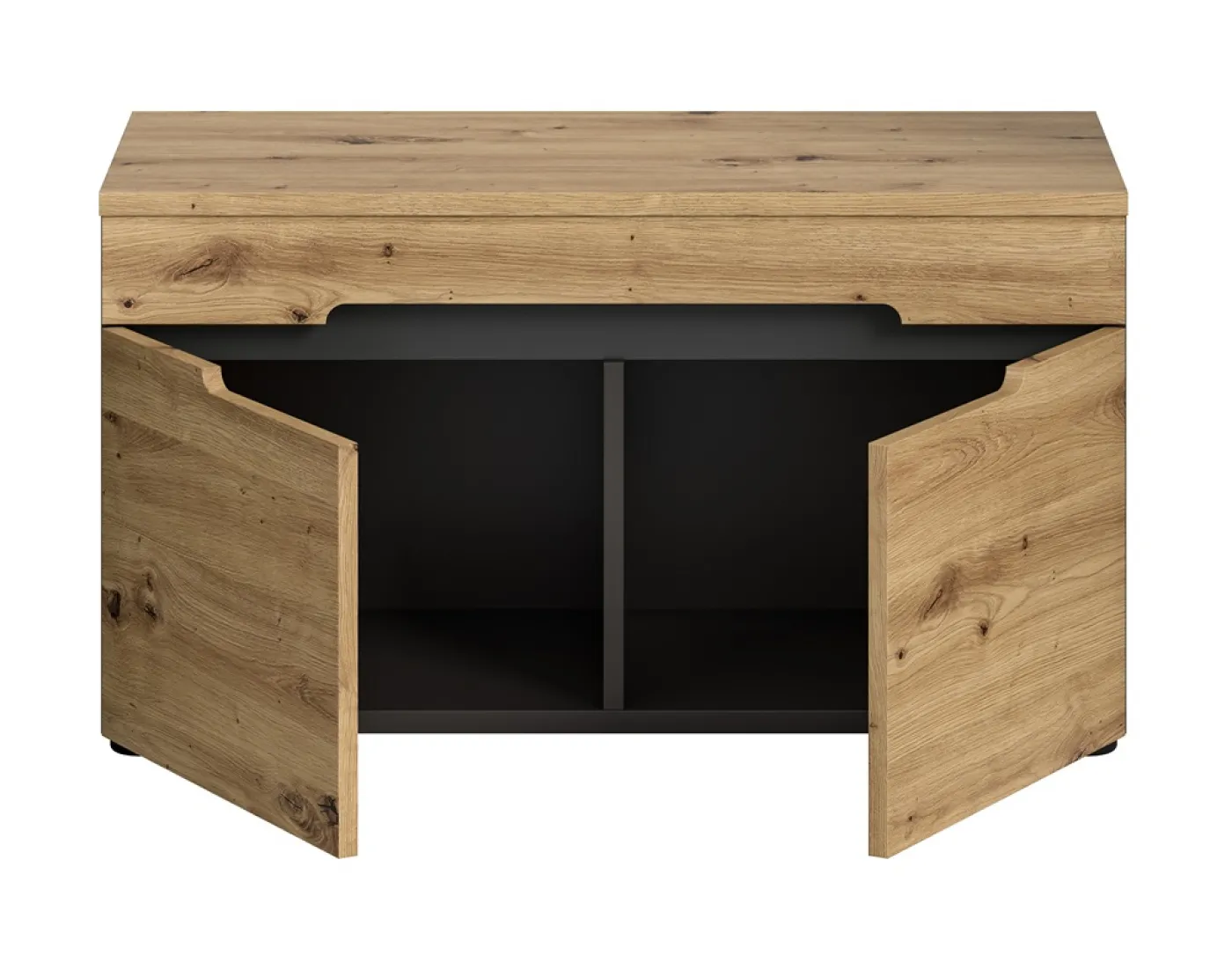 Garderobenbank Sitzbank Canu | grau /Artisan Eiche mit Kissen