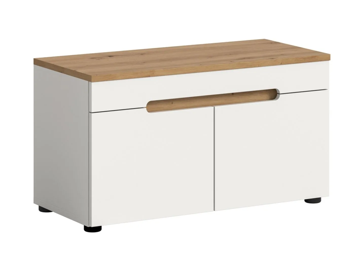 Garderobenbank Sitzbank Canu | Weiß / Artisan Eiche