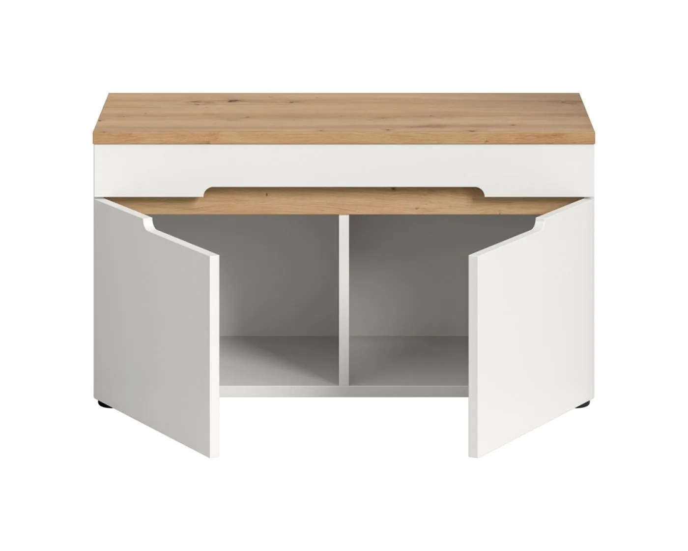 Garderobenbank Sitzbank Canu | Weiß / Artisan Eiche