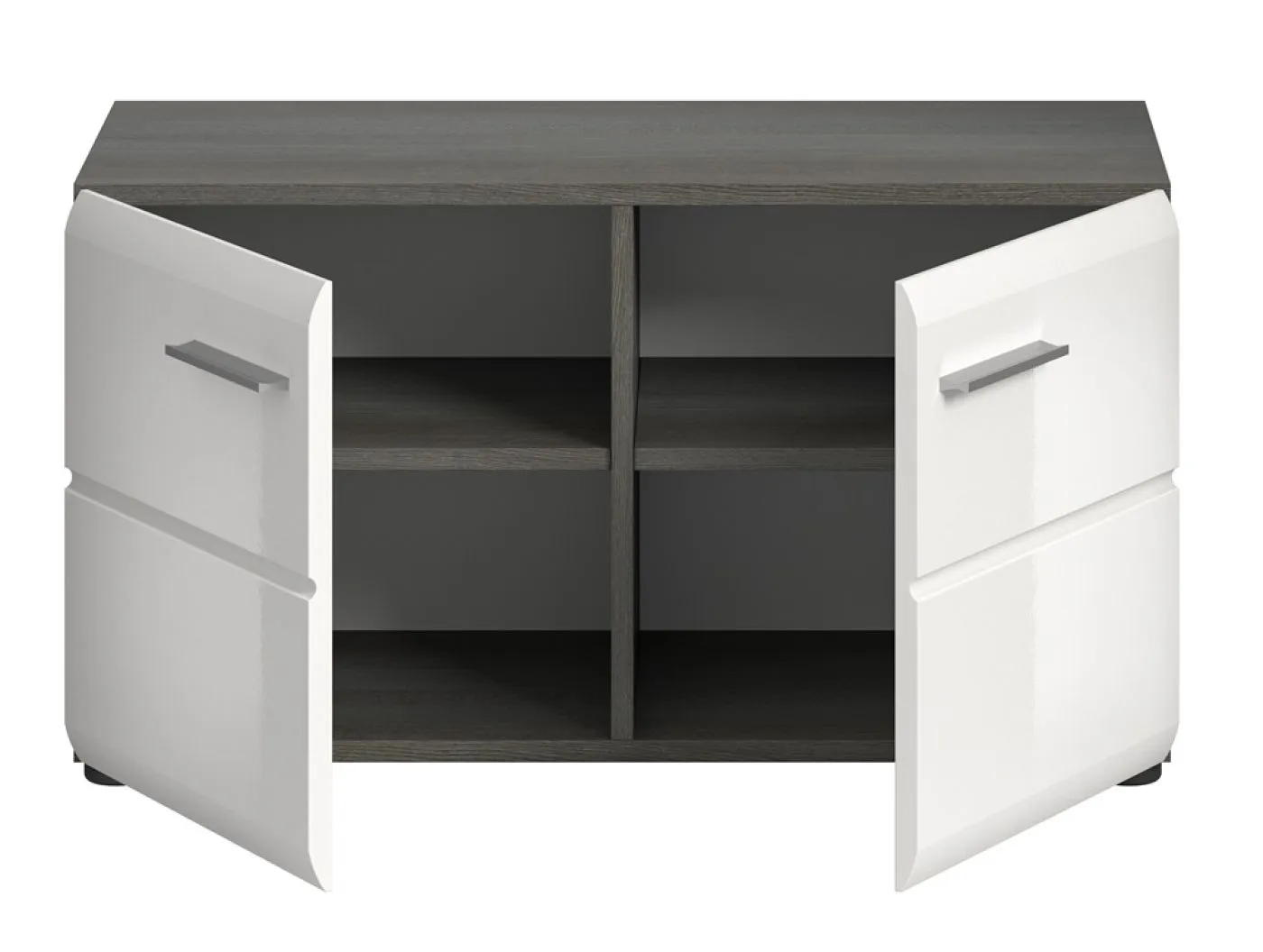 Garderobenbank Sitzbank Salsa | weiß Hochglanz / rauchsilber