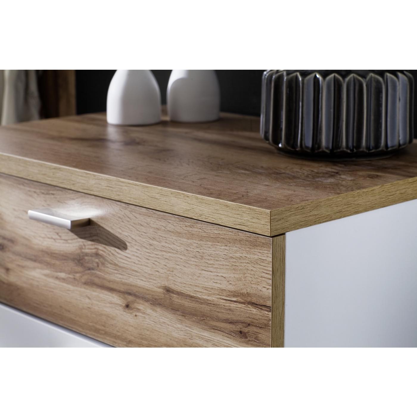 Garderobenkommode Nia 2 | weiß / Wotan Eiche