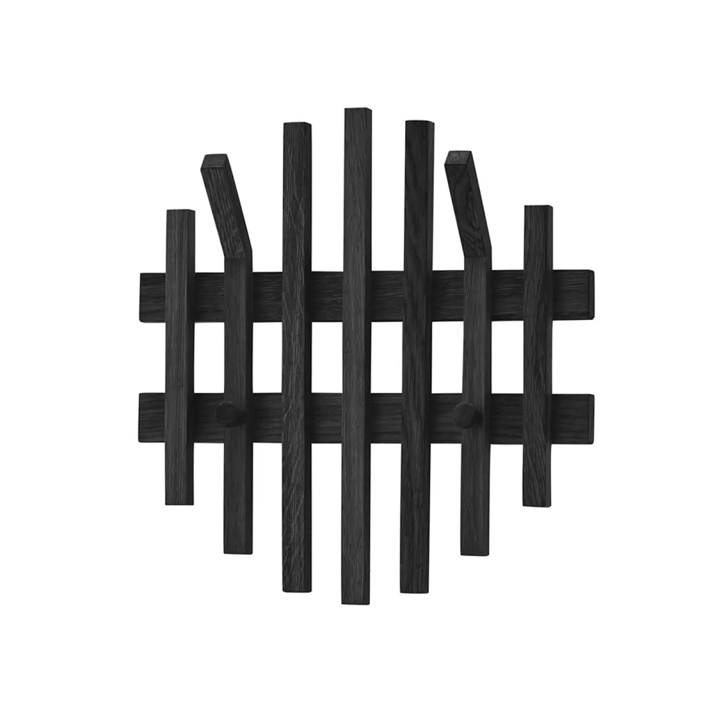 Garderobenpaneel Bantry 1 | Eiche massiv schwarz | 38x40x11 cm