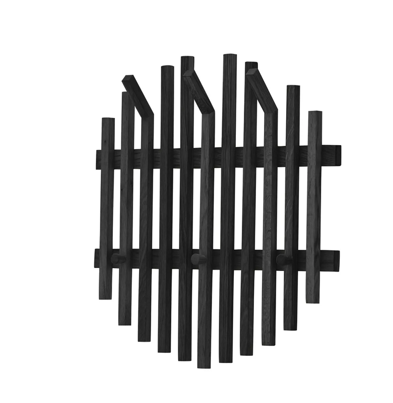 Garderobenpaneel Bantry 1 | Eiche massiv schwarz | 58x60x11 cm