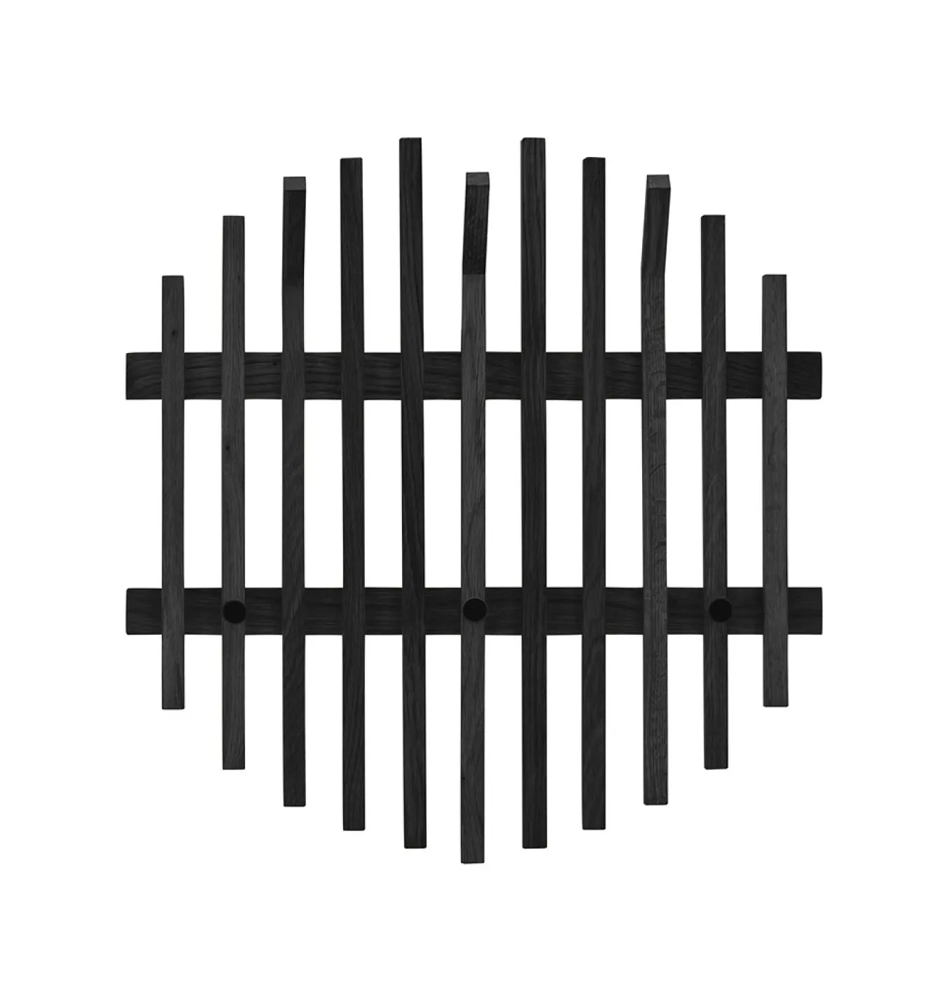 Garderobenpaneel Bantry 1 | Eiche massiv schwarz | verschiedene Größen