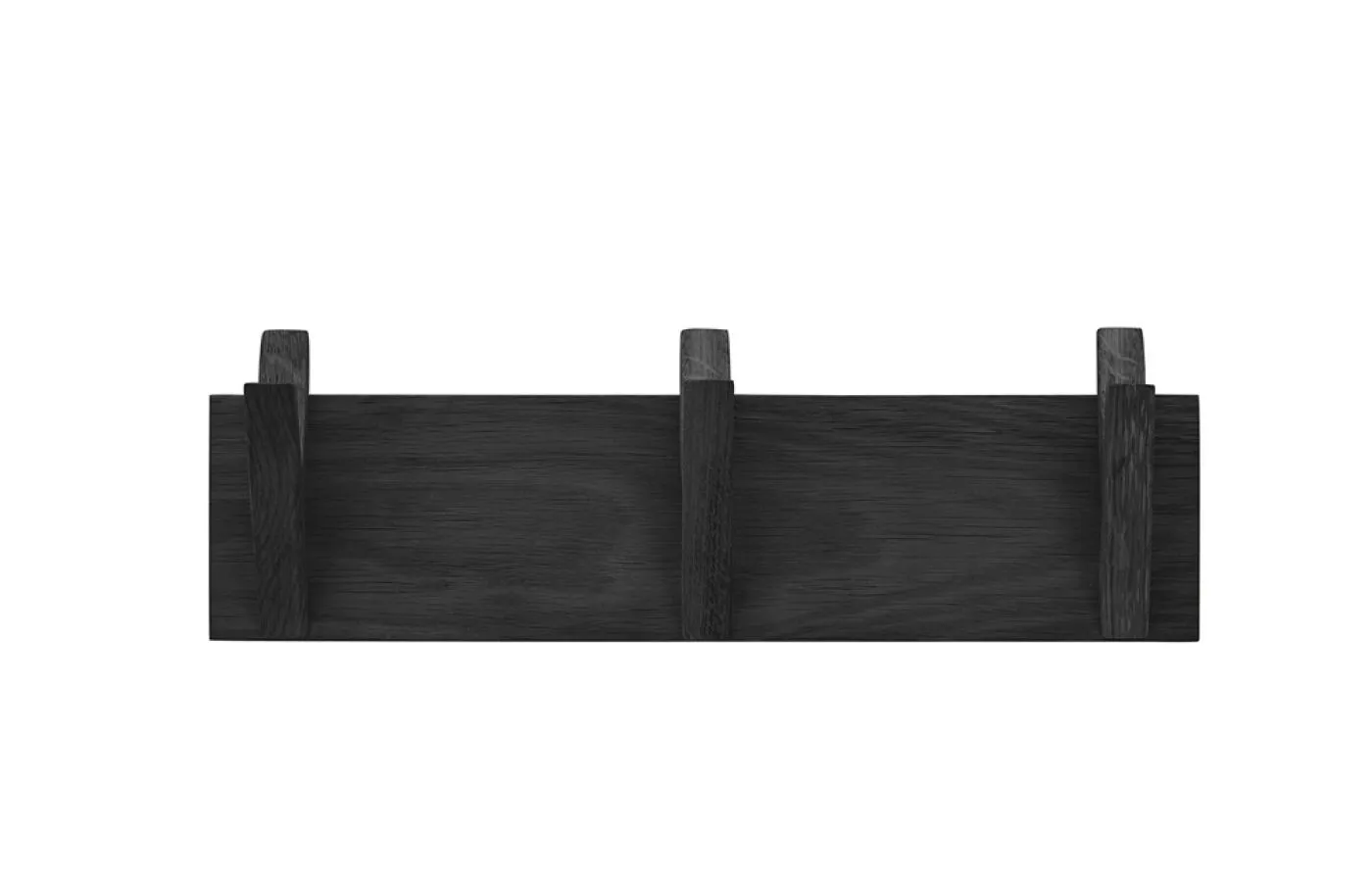 Garderobenpaneel Bantry 2 | Eiche massiv schwarz | 40 x 13 x 12 cm