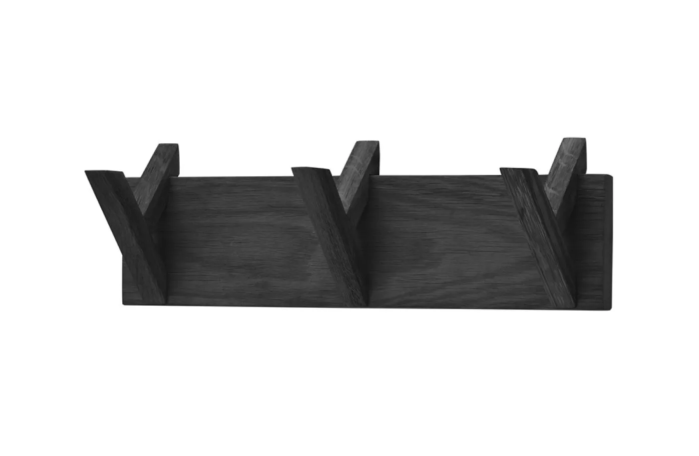 Garderobenpaneel Bantry 2 | Eiche massiv schwarz | 40 x 13 x 12 cm