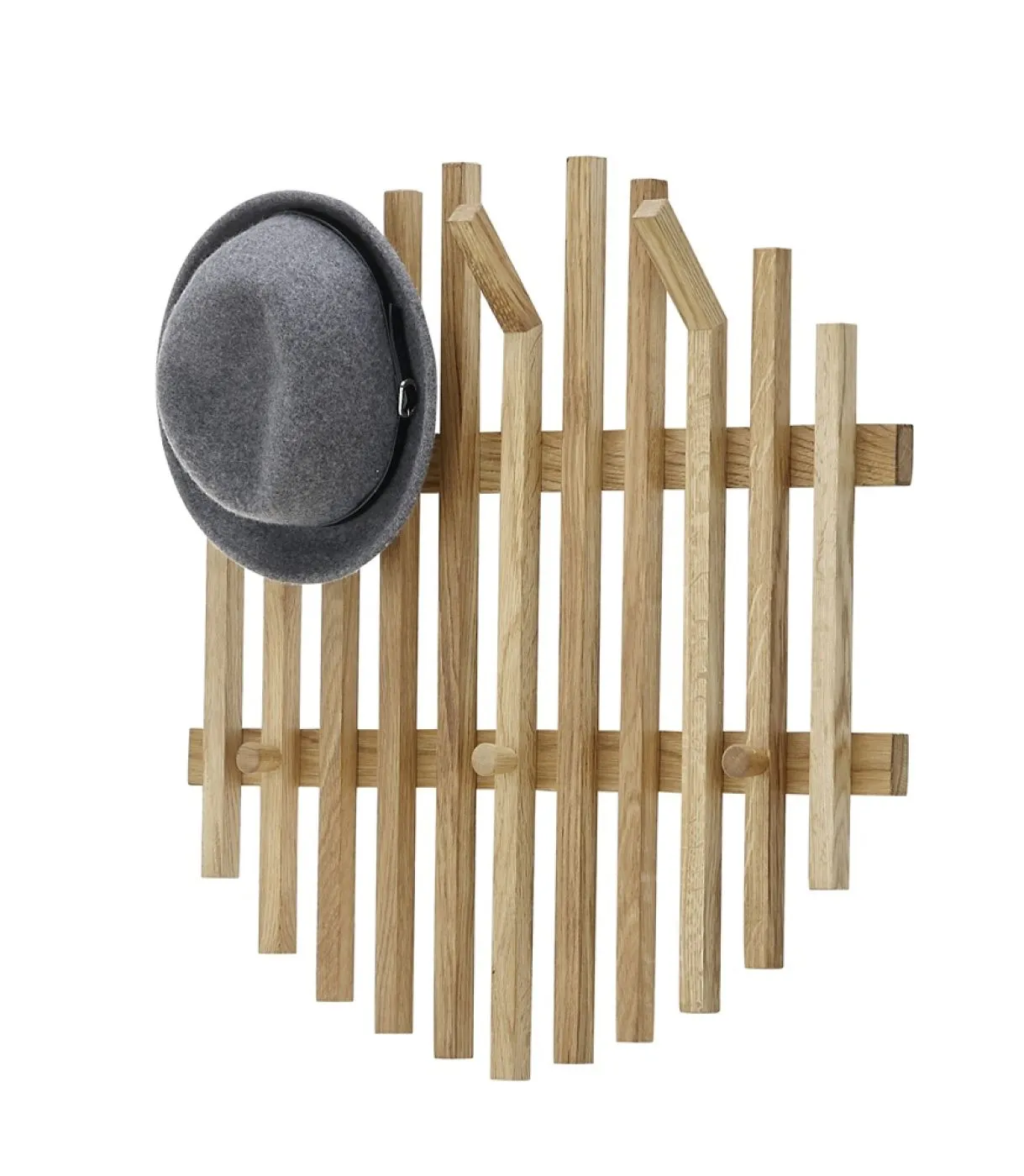 Garderobenpaneel Bantry 4 | Eiche massiv | 58x60x11 cm