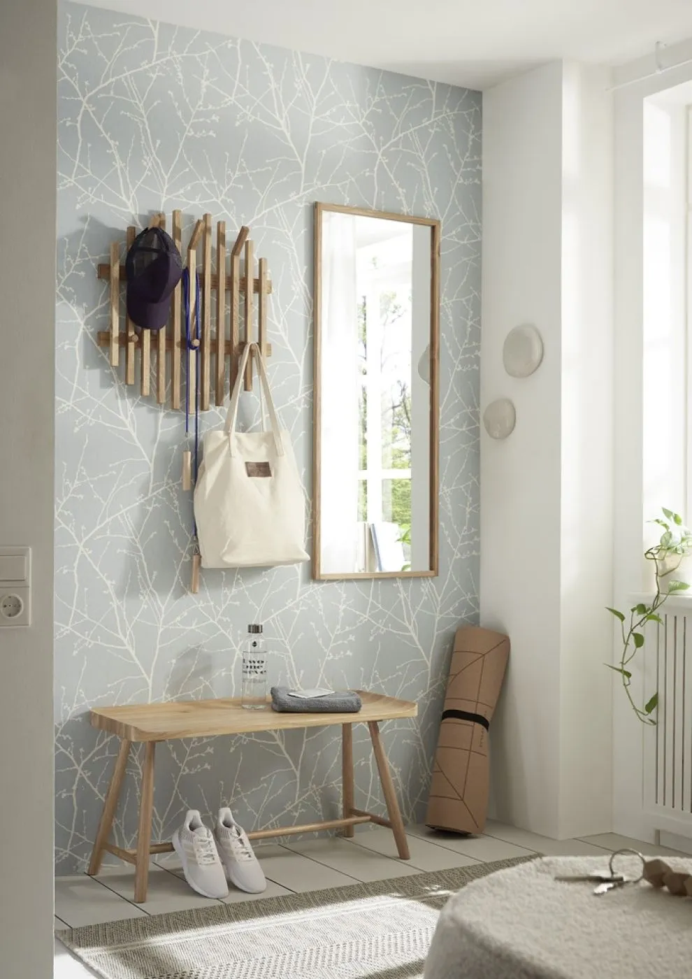 Garderobenpaneel Bantry 4 | Eiche massiv | 58x60x11 cm