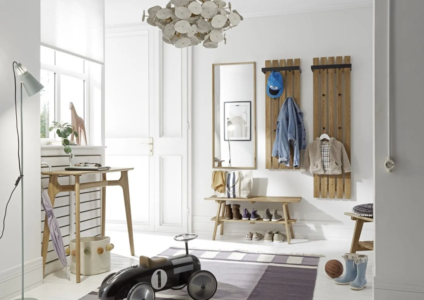 Garderobenpaneel Bantry | Eiche massiv | 40x120x22 cm