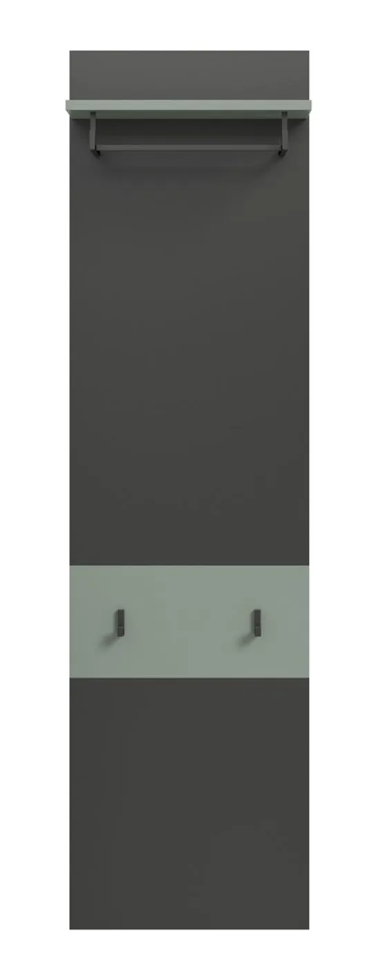 Garderobenpaneel Canu 1 | Smoke Green / Basalt grau