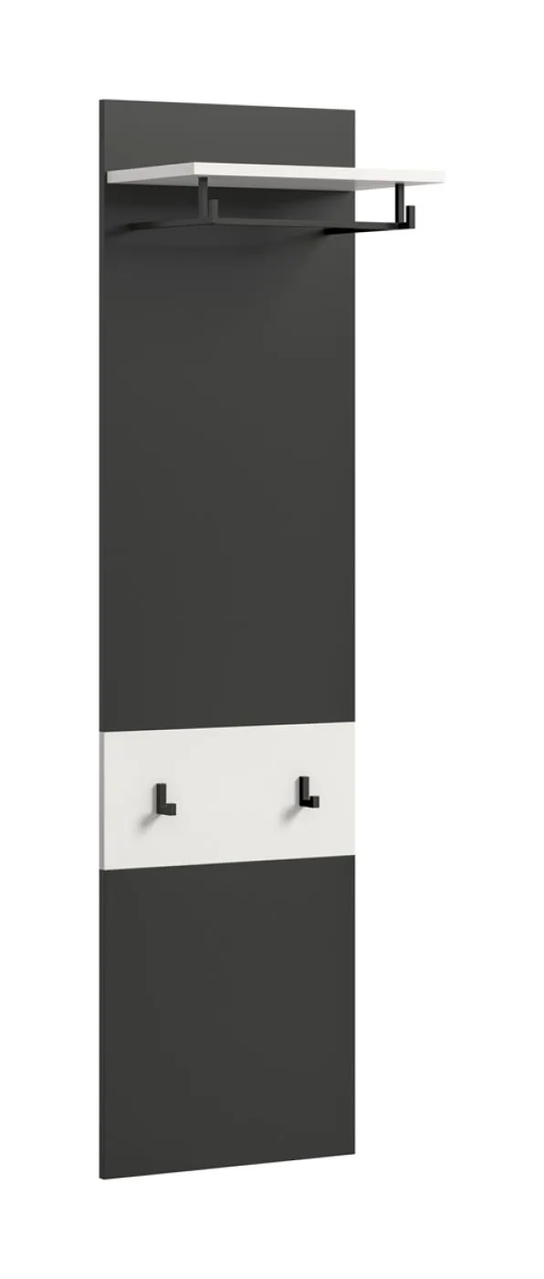 Garderobenpaneel Canu 1 | Weiß / Basalt grau