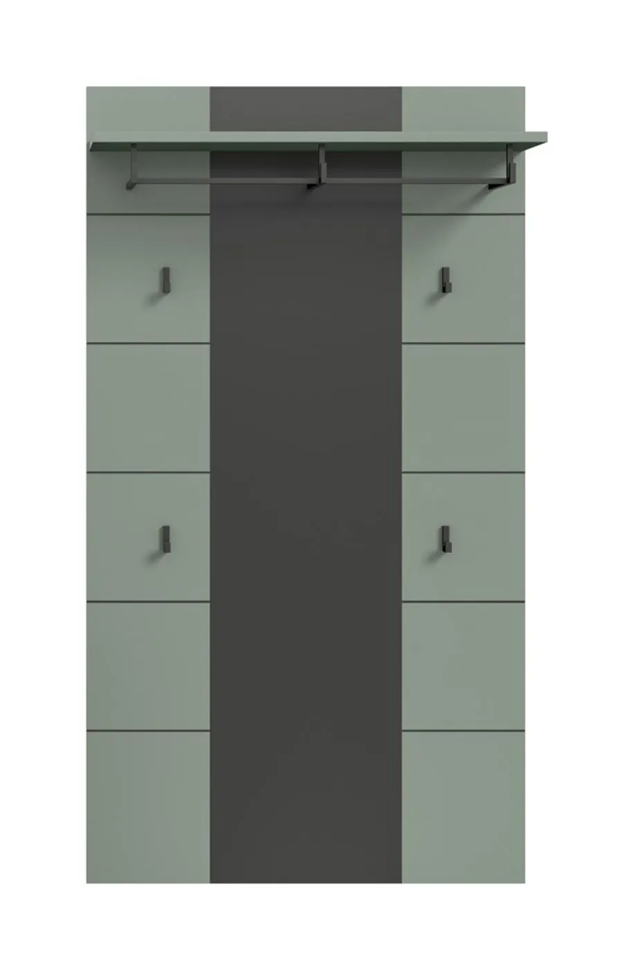Garderobenpaneel Canu 2 | Smoke Green / Basalt grau