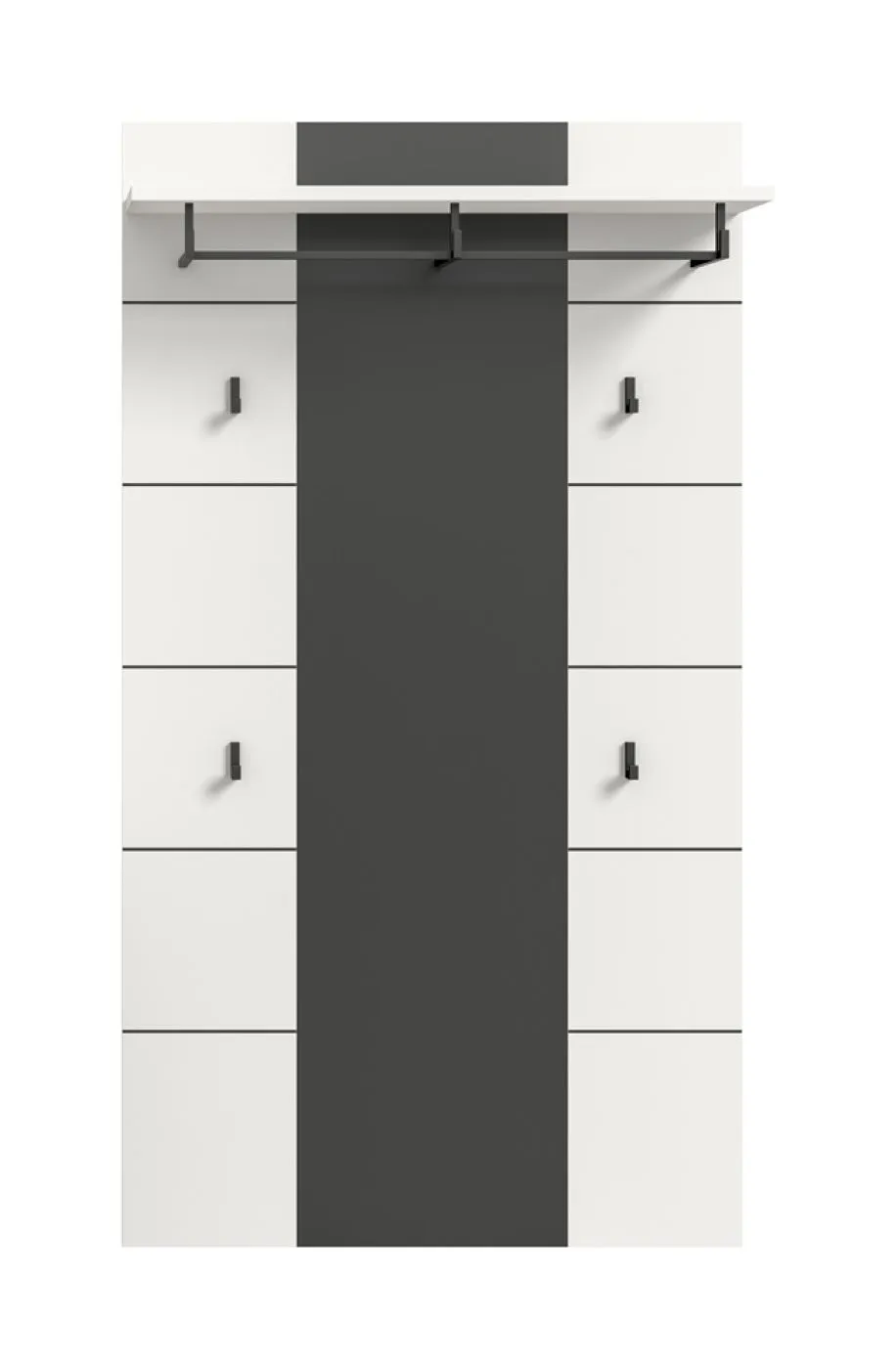 Garderobenpaneel Canu 2 | Weiß / Basalt grau