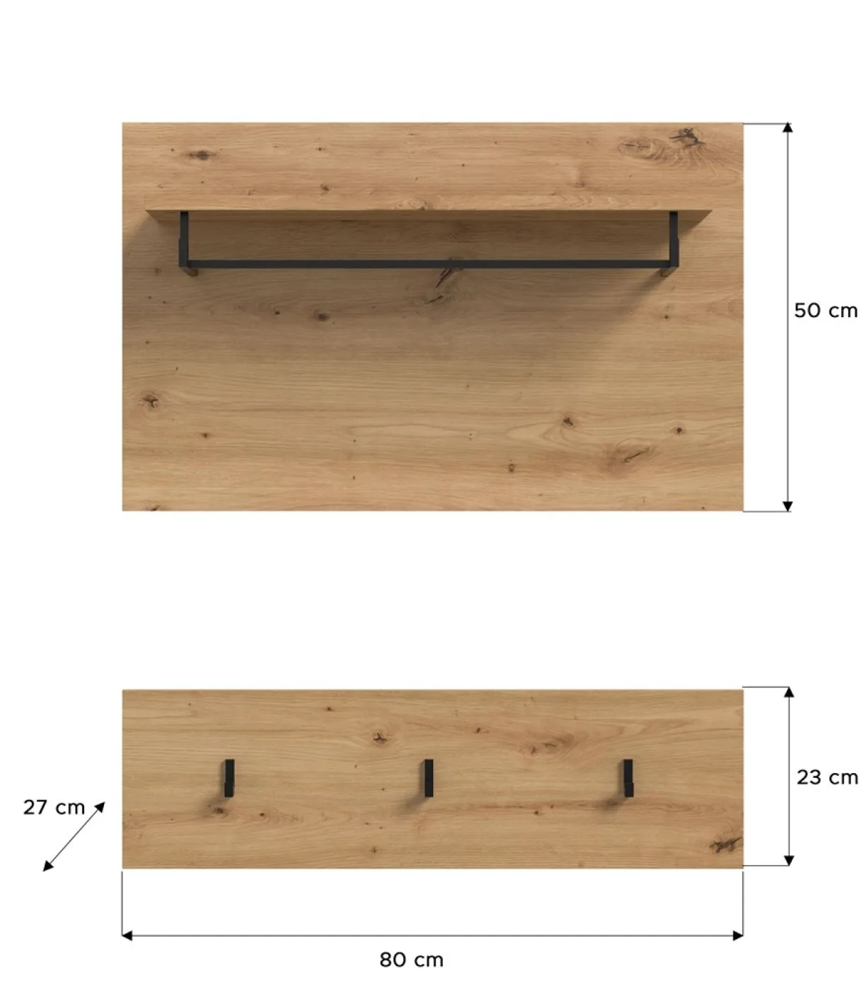Garderobenpaneel Canu | Artisan Eiche
