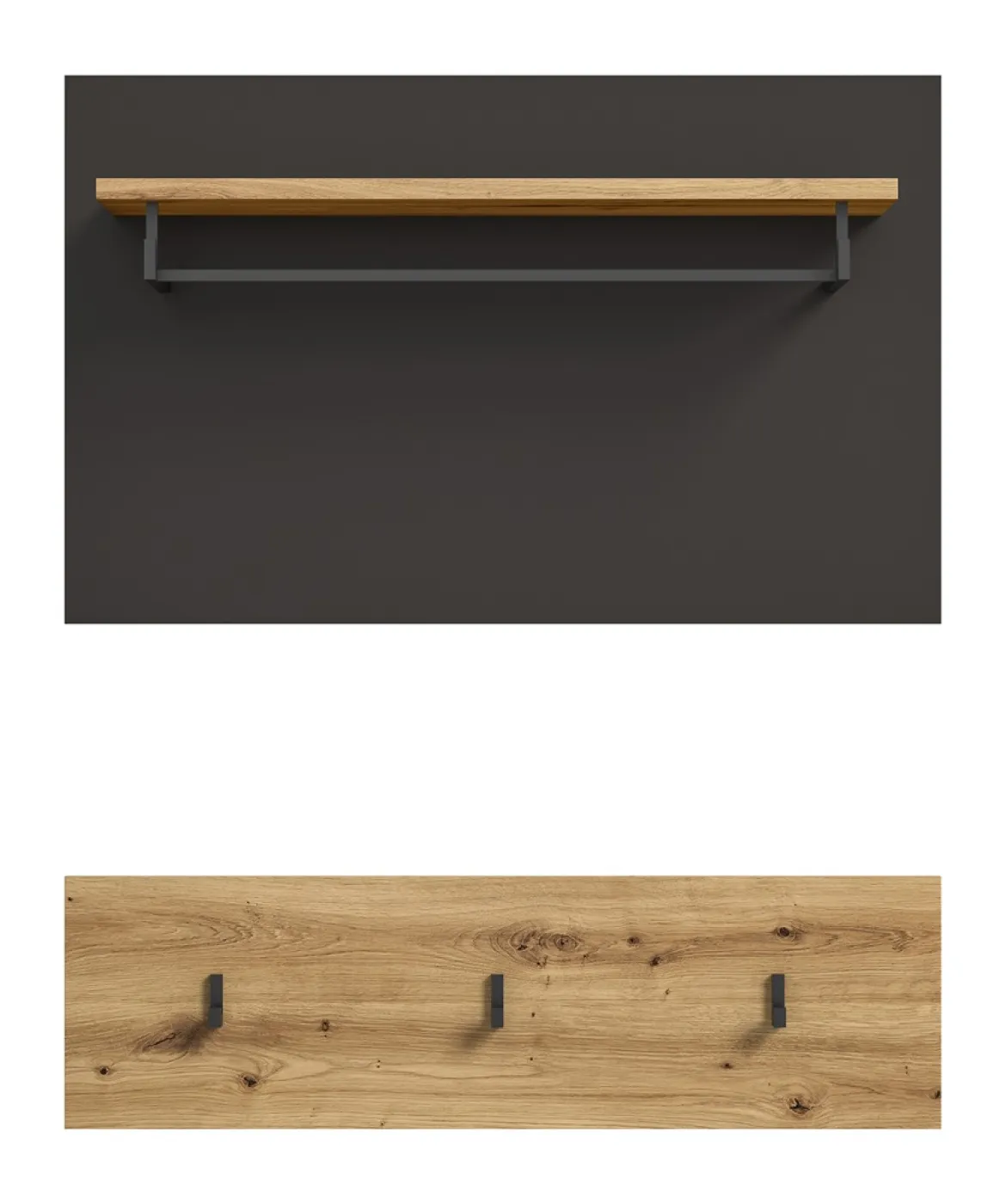 Garderobenpaneel Canu | grau /Artisan Eiche