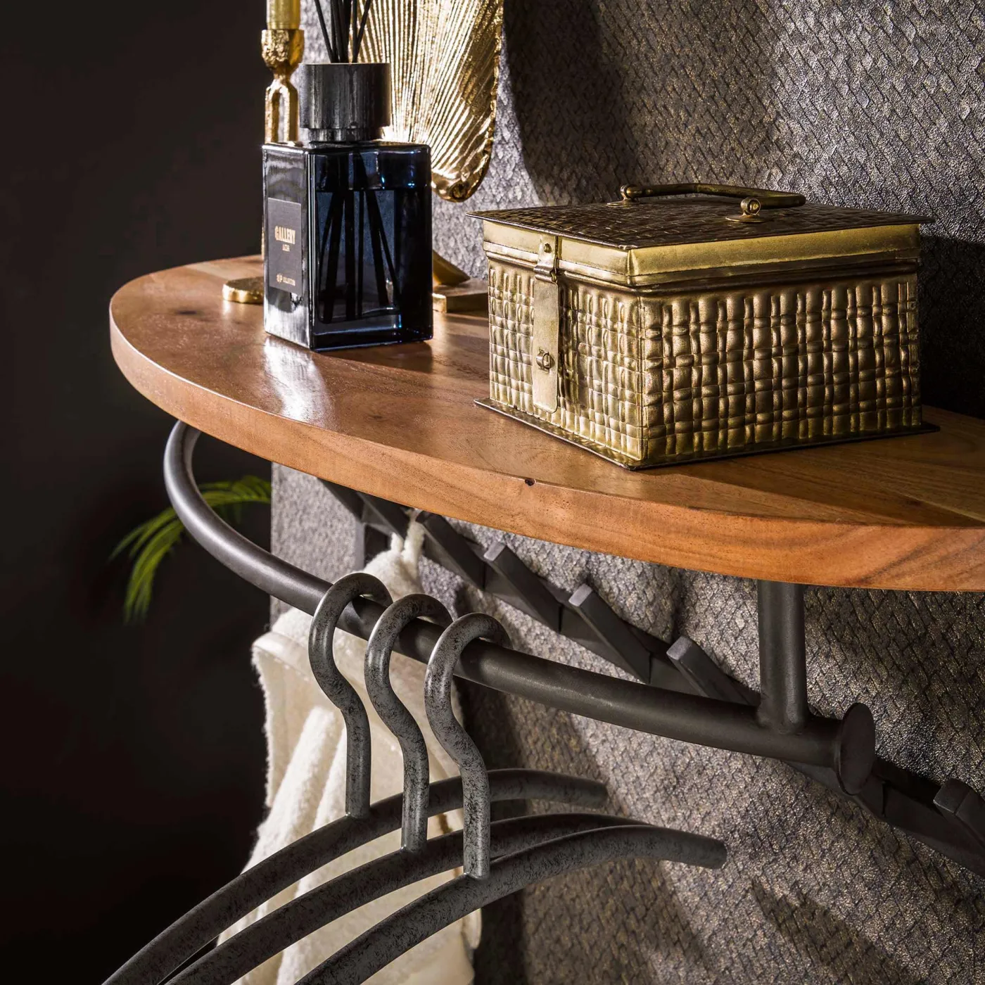 Garderobenpaneel Kiri 16 Haken | rund | Akazie massiv | natur