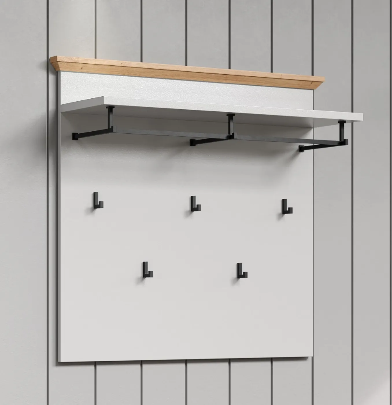 Garderobenpaneel Landside | Lichtgrau / Artisan Eiche
