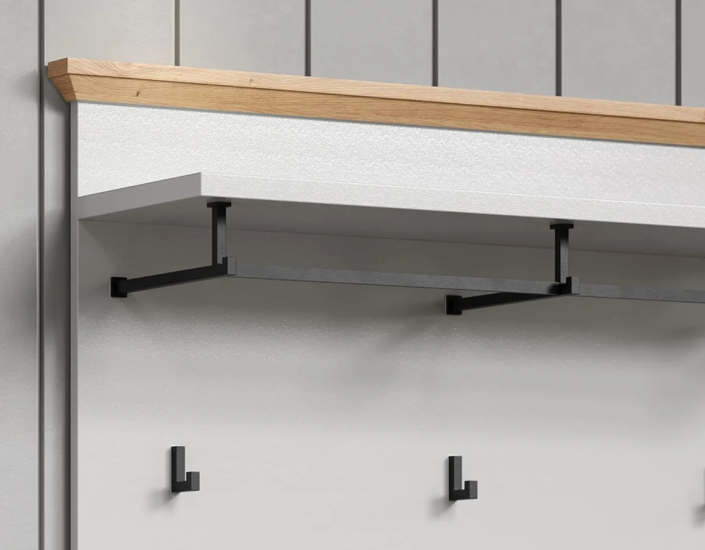 Garderobenpaneel Landside | Lichtgrau / Artisan Eiche