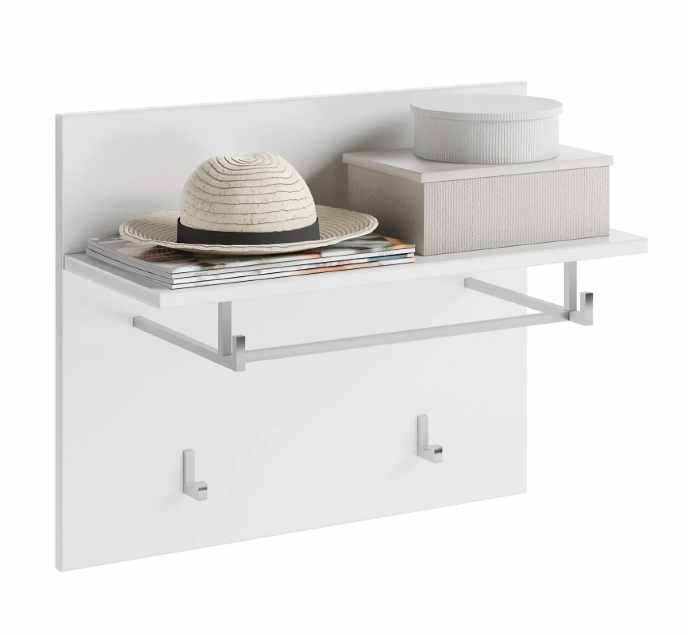 Garderobenpaneel Linus | weiß Hochglanz