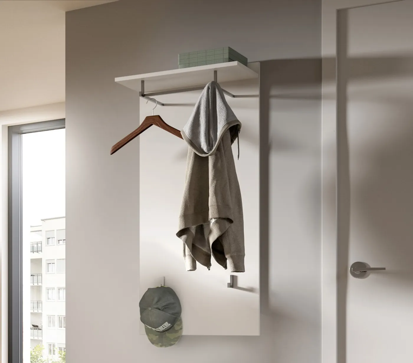 Garderobenpaneel Prego | weiß Hochglanz