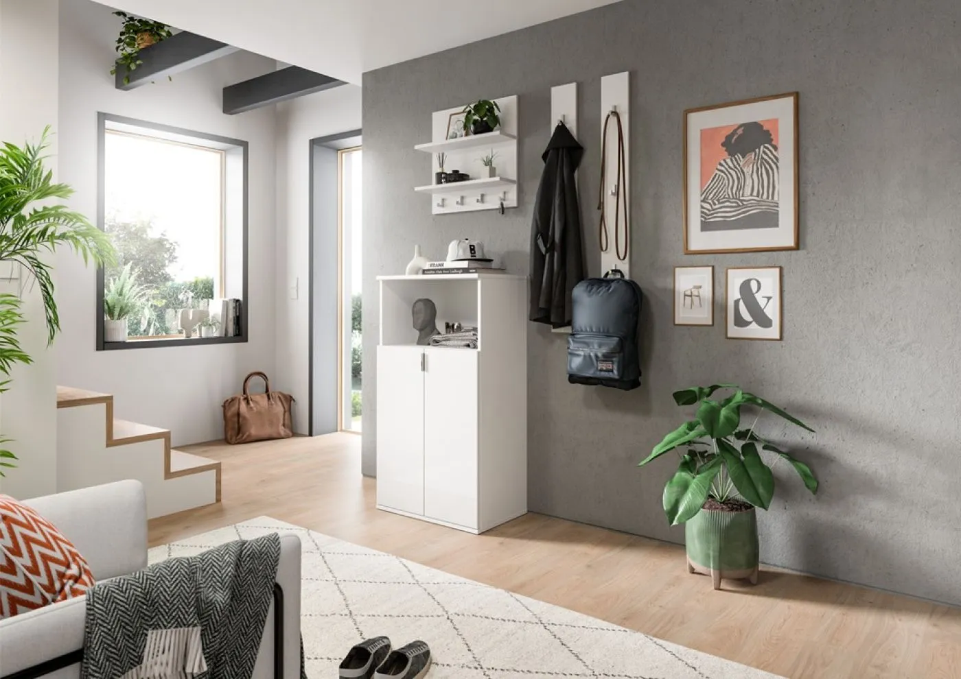 Garderobenpaneel Projekt X | weiß