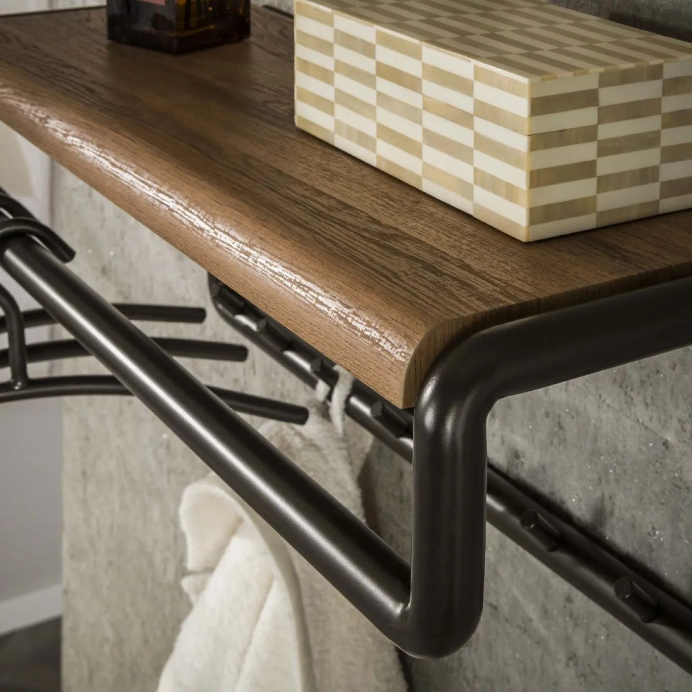 Garderobenpaneel Shio | 8 Haken | Eiche | Drift brown