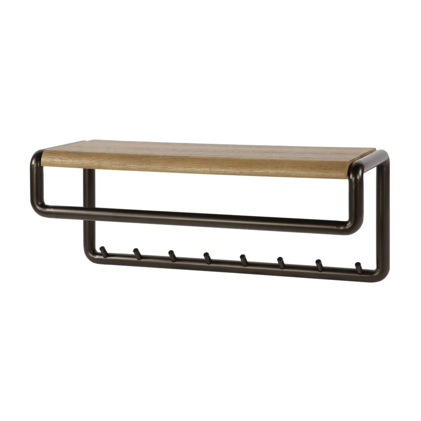 Garderobenpaneel Shio | 8 Haken | Eiche | Drift brown