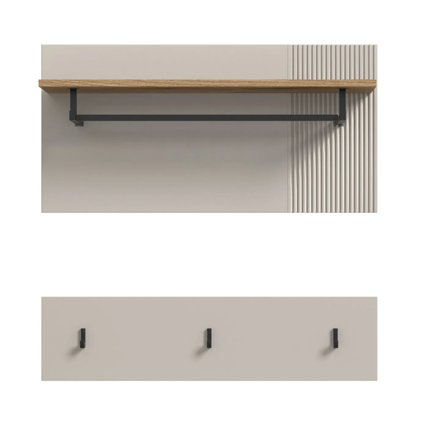 Garderobenpaneel Slide | Kaschmir / Evoke Oak