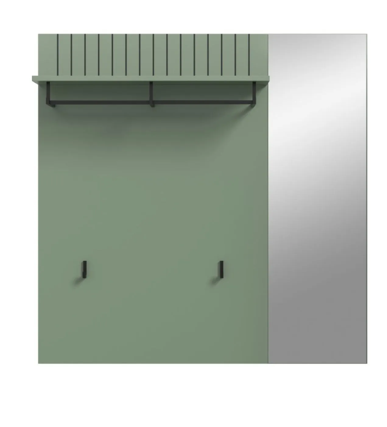 Garderobenpaneel Station | mit Spiegel | Smoke Green