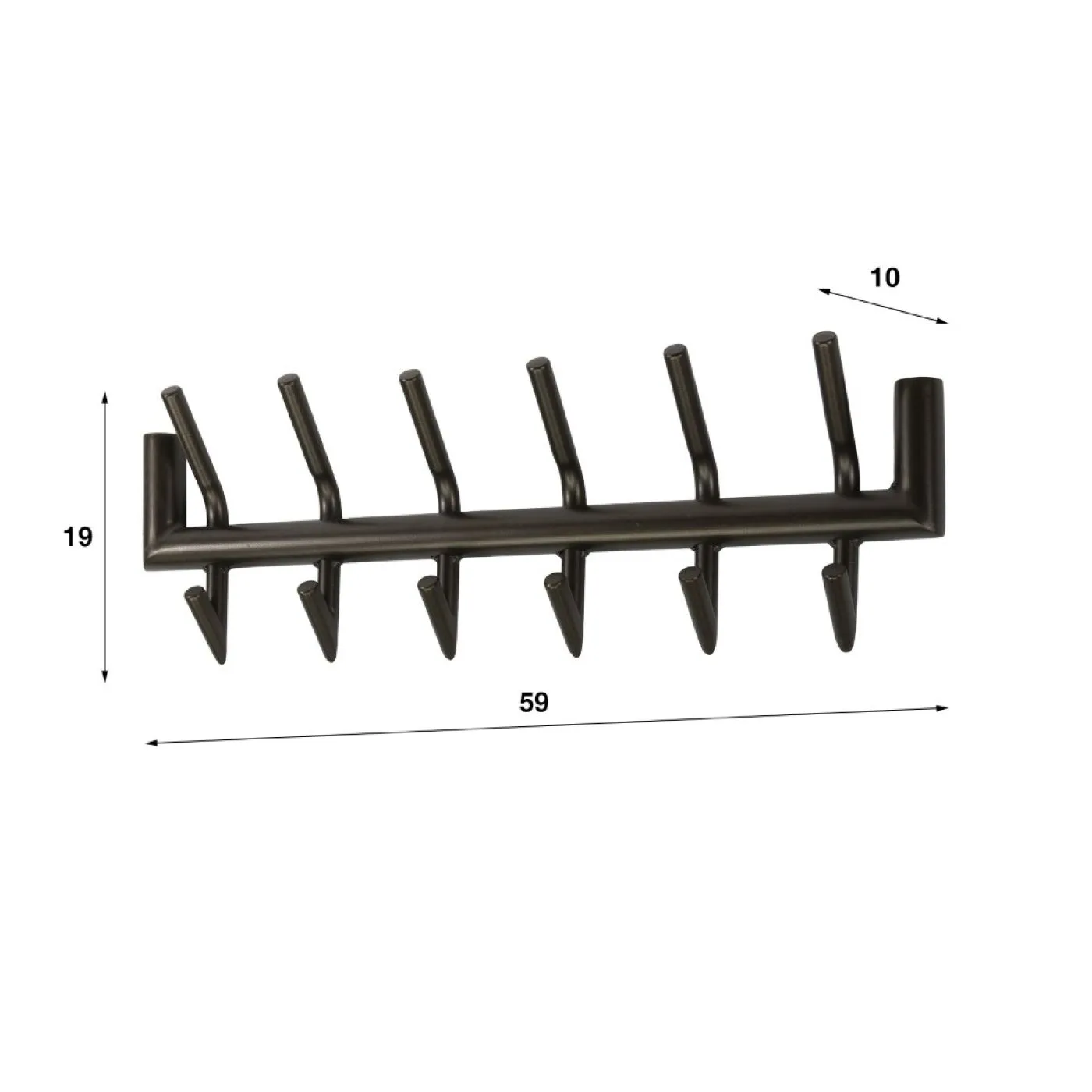 Garderobenpaneel Torino, Wandmontierte Garderobe mit 9 Haken – Ansicht 5