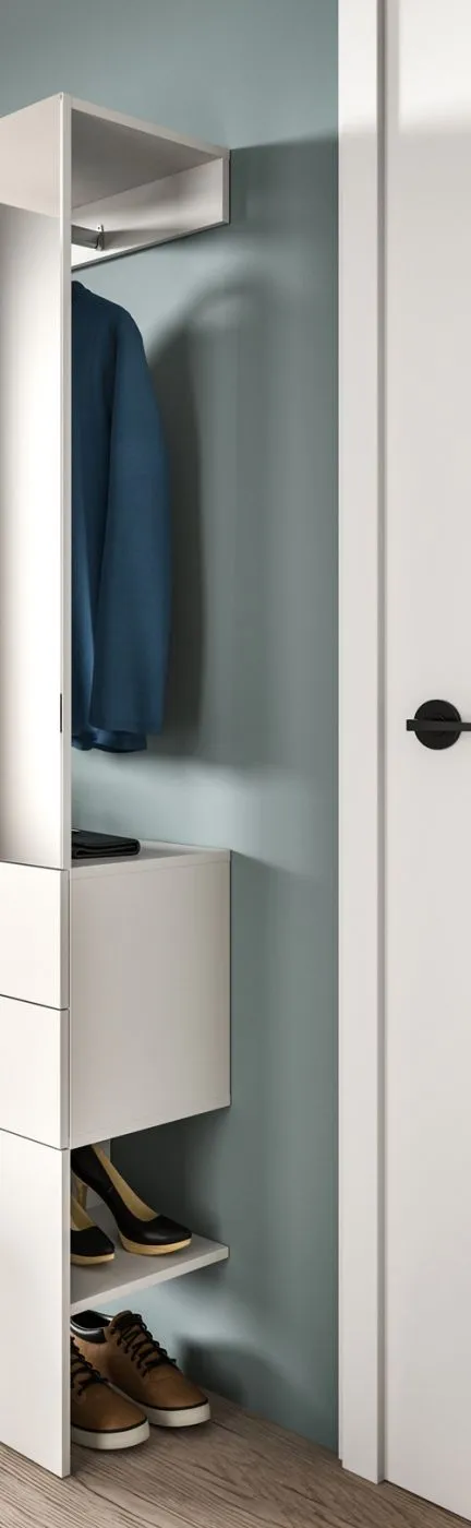 Garderobenpaneel Vaga | mit Schubkästen | weiß