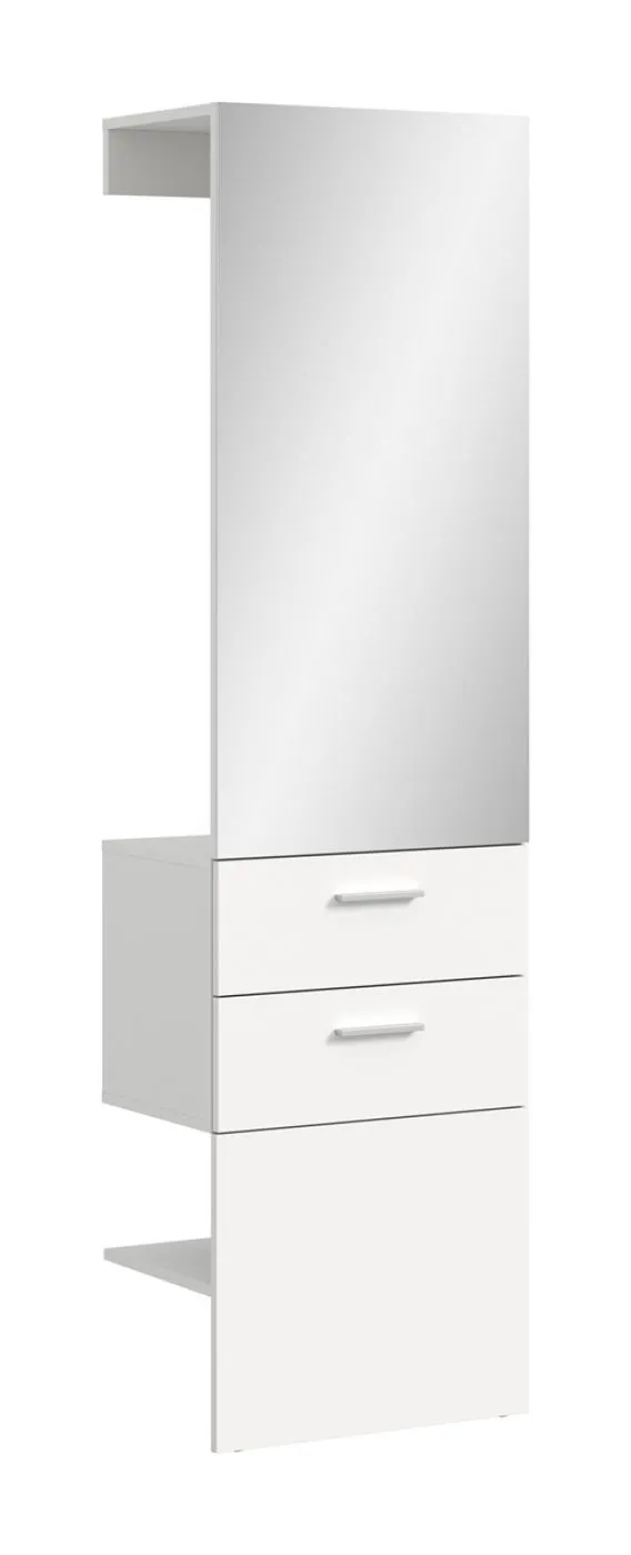 Garderobenpaneel Vaga | mit Spiegel | weiß
