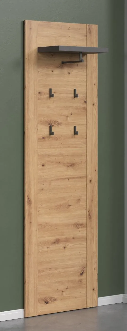 Garderobenpaneel Wandgarderobe Follow | Artisan Eiche / Matera grau