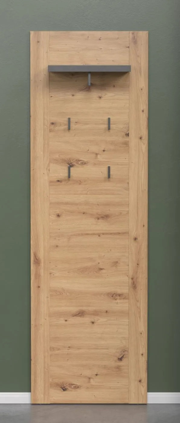 Garderobenpaneel Wandgarderobe Follow | Artisan Eiche / Matera grau