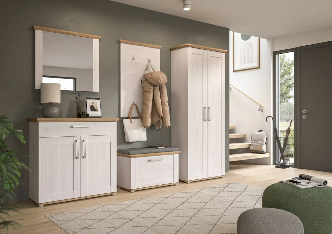 Garderobenpaneel Wandgarderobe Verona | Lärche Sibiu / Eiche