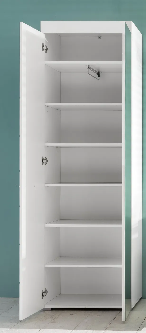 Garderobenschrank Amanda | weiß Hochglanz