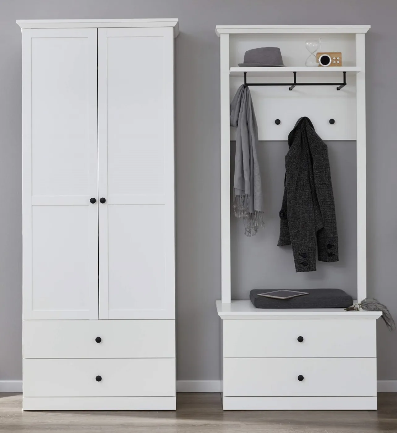 Garderobenschrank Baxter | Landhausstil | weiß